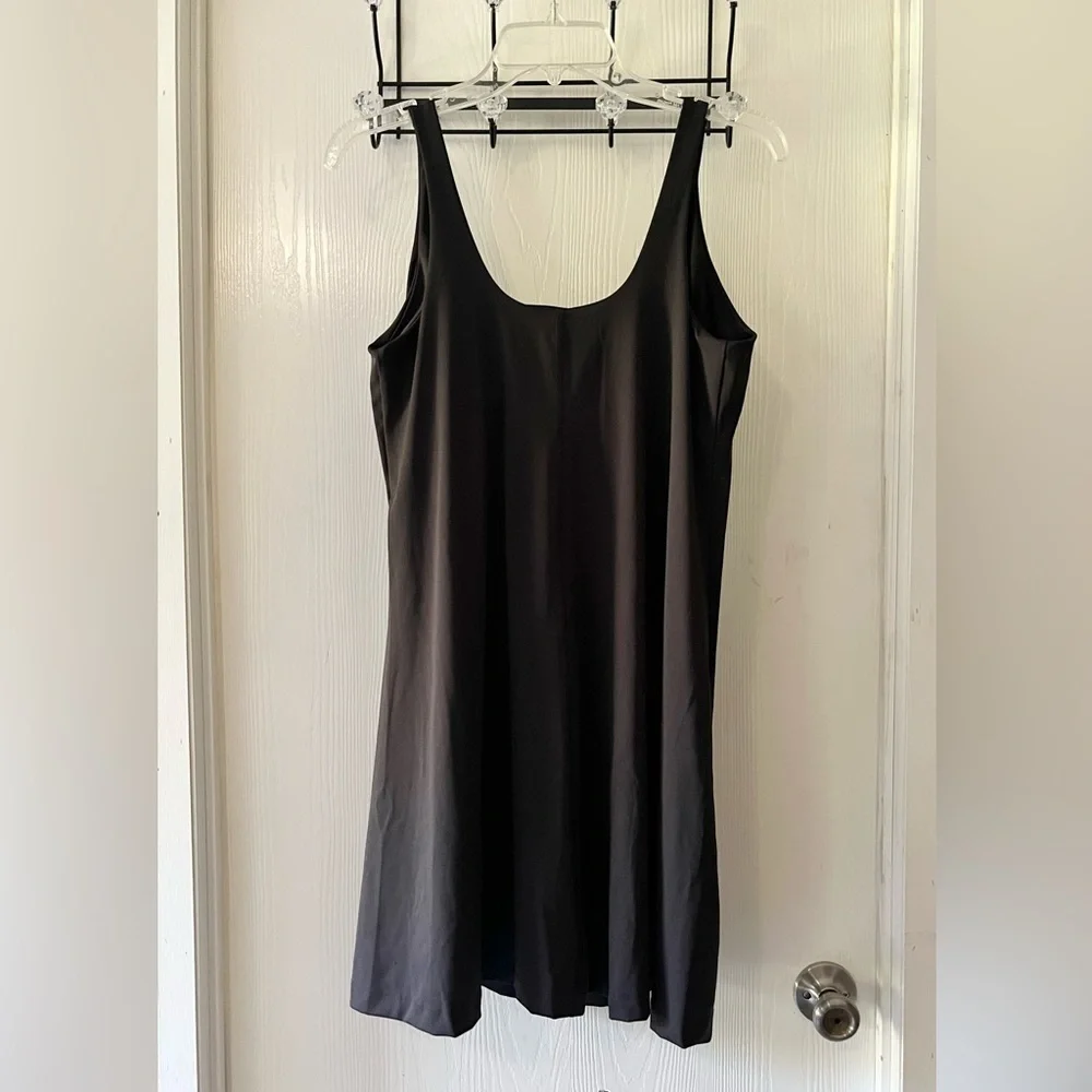 Old Navy Black PowerSoft Sleeveless Dress over Body Suit